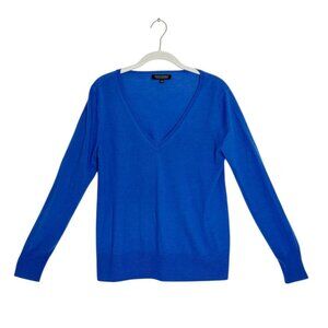 Banana Republic Trapeze V-Neck Merino Wool Long Sleeve Sweater in Blue - Sz M